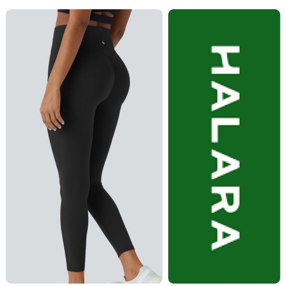 HALARA 7/8 Black SoCinched High Waisted Butt Lifting Tummy Control Leggings